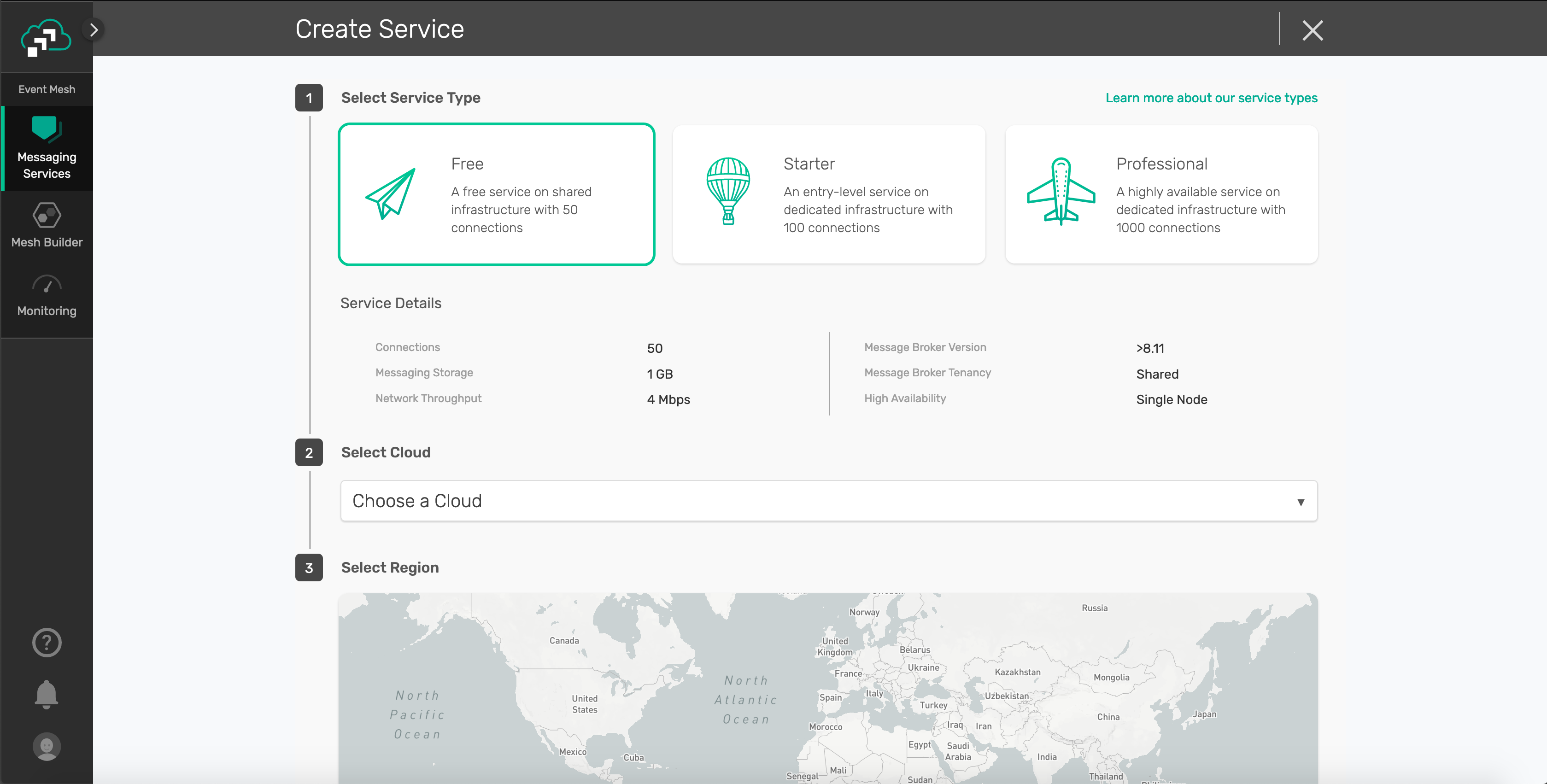 Solace Cloud Messaging Service Create Solace Cloud Messaging Service