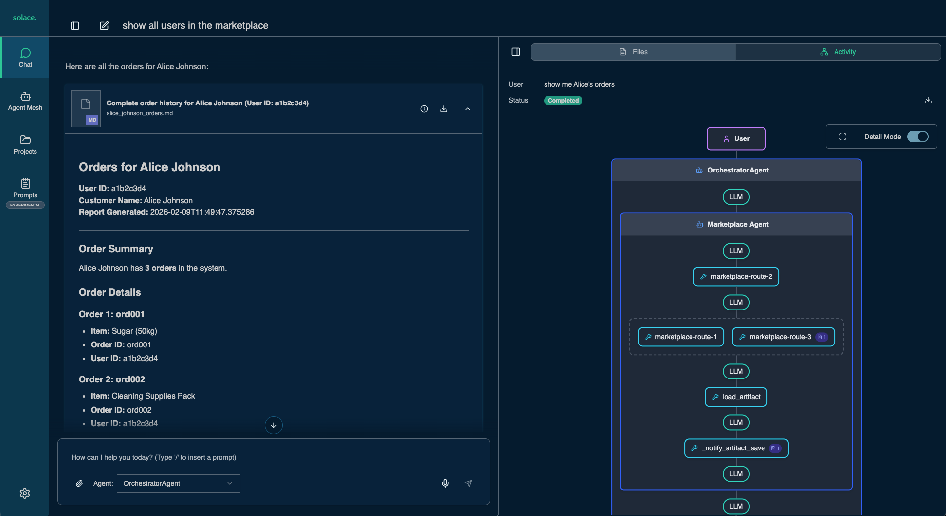 Find Alice’s orders