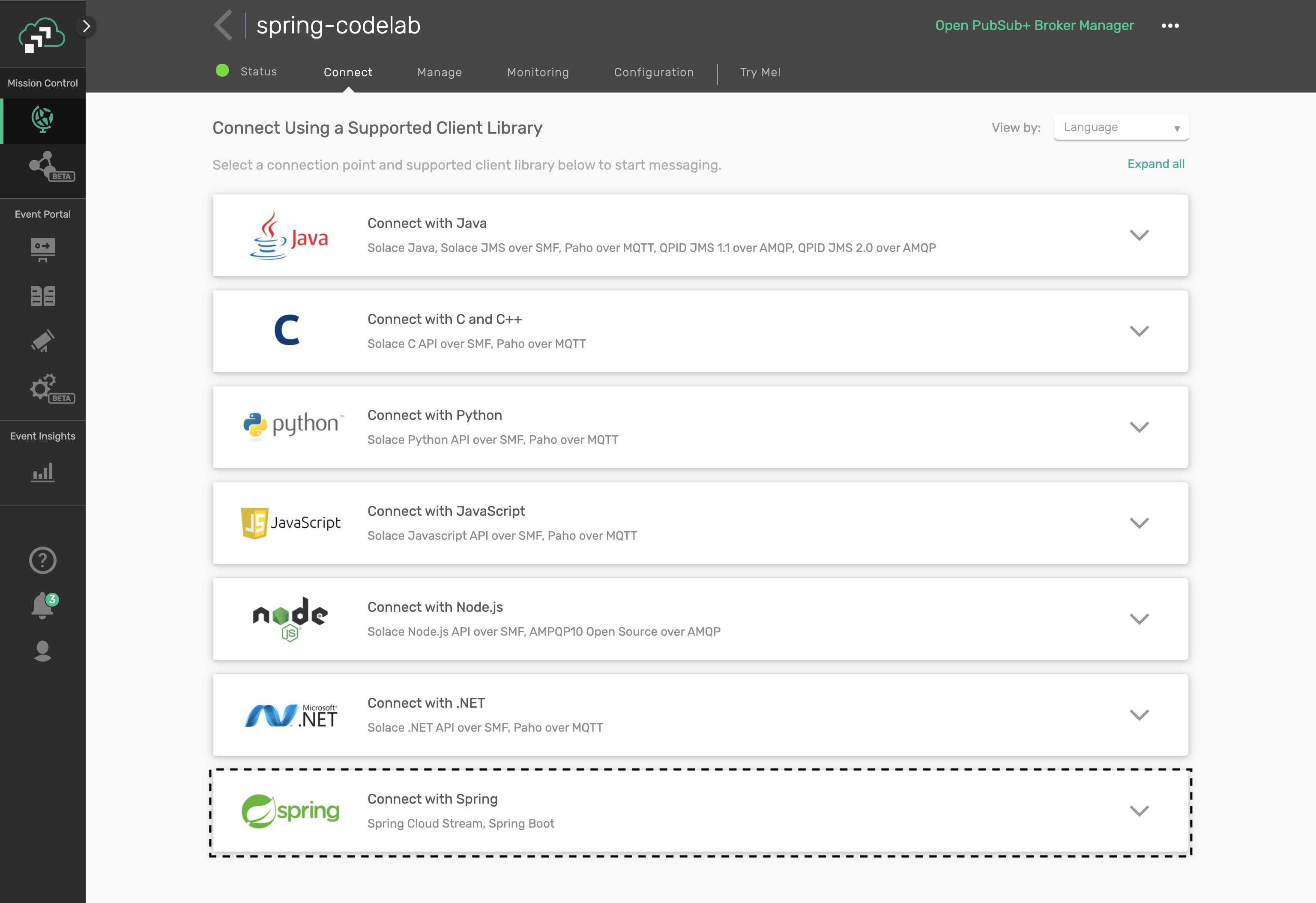 client library menu client library menu